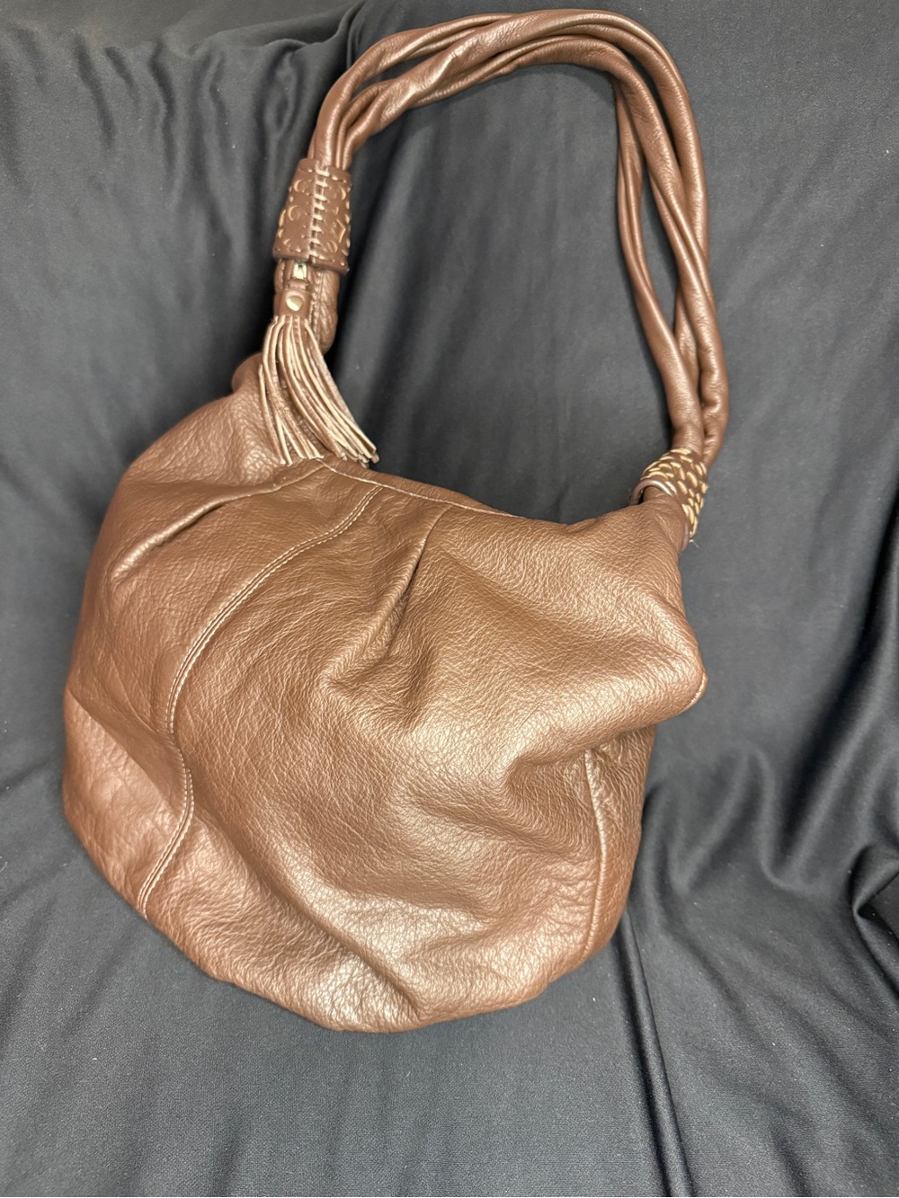 Coldwater Creek Dark Brown Leather Hobo Shoulder Bag